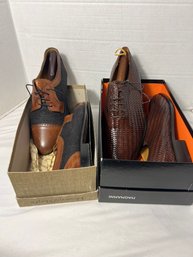 2B1 - 2 Pairs Men's High End Leather Shoes - Magnammi Spain, Johnston & Murphy