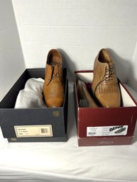 2B1/ 2pairs - Mens High End Braided Leather Lace Up Shoes: E.T. Wright 13D, Allen Edmonds 13D