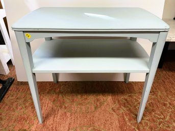 AN-52/ Wood Petite Accent Table Painted Robins Egg Blue