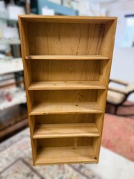AN-75/ Rustic Pine Bookcase - Narrow Profile, 3 Adjustable Shelves