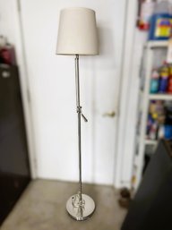 G/ Very Cool Tilting Floor Lamp - Tilts To A Full 90 Degrees, Appears To Be Brushed Nickel