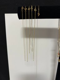 SH/ Bag 6pcs - Gold Tone Delicate Chain Necklaces 14' - 18'
