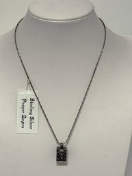 SH/ Bag - New With Tag: Unique Beautiful Sterling Silver Prayer Box Pendant On Necklace Chain 11.74g