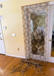 1LR/ 2pcs - Pair Of Vintage Japanese Hanging Woven Bamboo Doorway Curtain Dividers - Purchased In Japan 1985