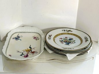 1DR/ 5pcs - Gorgeous Limoges Platter, Beautiful Phoenix Cechoslovakia Dinner Plates