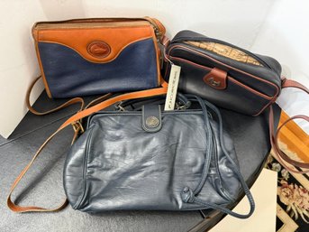 1LR/ Bag 3pcs - Purses - Blues/Tans - Some Leather JH Collectibles, Dooney & Bourke, Capezio