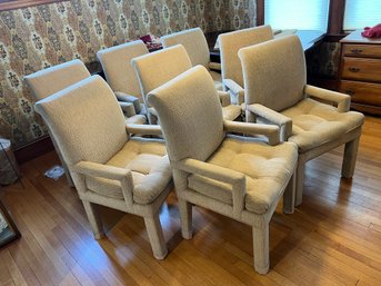 DR/ 8pcs - Cool MCM Upholstered Dining Room Arm Chairs
