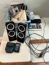 2B3/ Box 5pcs - Miscellaneous Electronics And Cords - Logitech Speakers, Sony Head Phones Etc