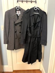 2B3/ 2pcs - Mens Coats - Sterlingwear Vintage Wool Peacoat And Towne Lined Rain Coat