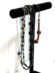 SH/ Bag 7pcs - Womens Necklaces - Butterfly, Colored Beads, Blue Stone Etc