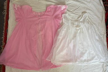 2pc Vintage Babydoll Nightgowns  Pink & White