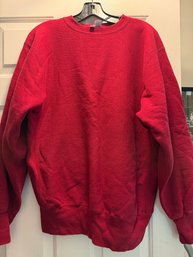 Vintage 1980's 1990's Champion Reverse Weave Eyeless Sweatshirt Red, Size L