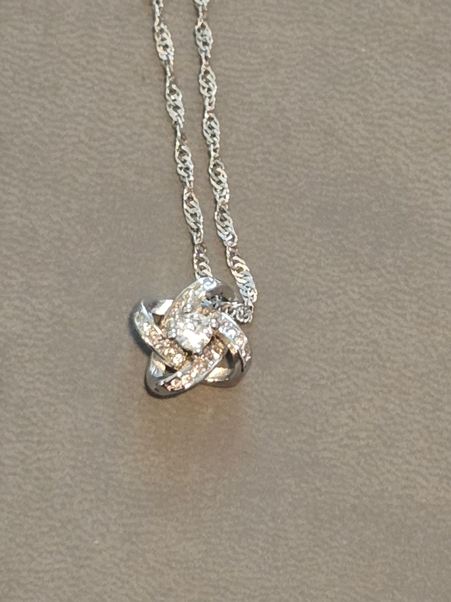 S925 Italy Necklace With Infinity Knot Pendant #12434