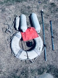 Boating Equipment - Dock Bumpers, Single Oar, Lifesaver, Stern Light, Motor Muff