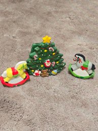 Ceramic Christmas Tree Napkin,  Salt, Pepper