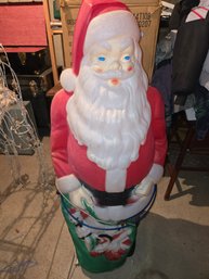 Vintage Plastic Santa Lighted Decor
