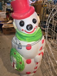 Vintage Plastic Snowman Lighted Decor