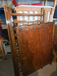Antique Wooden Baby Crib With Mattress As Is
