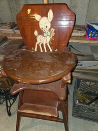 Vintage Wood High Chair As Is
