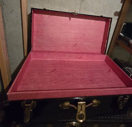 Antique Black Steamer Suitcase