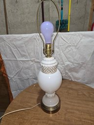 Vintage Glass White Lamp No Shade