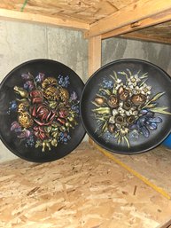 Vintage 3D Floral Wall Ceramic Plaques