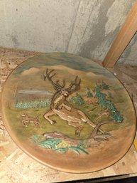 Vintage Elk Emboseed Wall Plaque