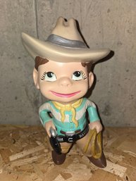 Ceramic Child Cowboy Vintage Figurine