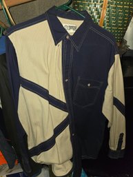 Stetson Men Shirt Sz XL Blue White