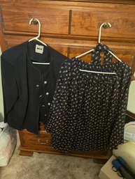 Leslie Fey Black Ja Ket , Skirt Sz 16wp