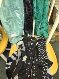 Long Socks 8 Black White,  Scraps 3 Black Green
