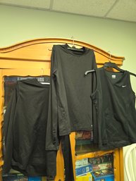 Nike Black Tank Sz S (snag), Tex Gear Black LS Sz XL, Champion Black LS Sz XL (snag)