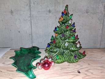 Vintage Ceramic Lighted Christmas Tree