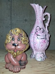 Ceramic Lion And Pitcher