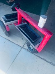 Wooden Tractor Planter - Over 3ft Tall For Garden, Lawn, Or Outdoor Living Space. Large, Heavy