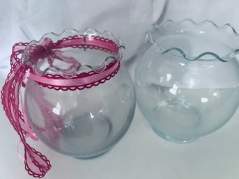 Glass Flower Vases - Matching Set
