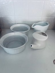 Kitchen Stoneware - Ramekins, Creamer Dispenser,  Gravy Boat