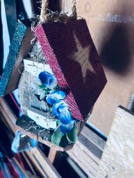 Texas Birdhouse - Made With Texas State Outline And Lone Star Roof - From The Blue Bonnet Cafe In Marble Texas