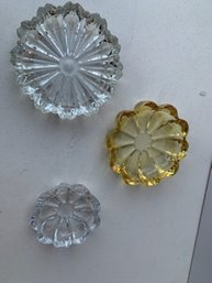 Vintage Glass Ashtray, Saucer