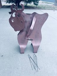 Copper Cow Lawn/Garden Ornament - Made Of Copper Sheet