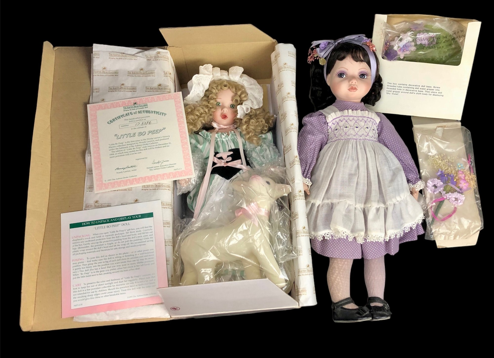 Ashton Drake Little Bow Peep/ Shy Violet By Kay McKee #19192