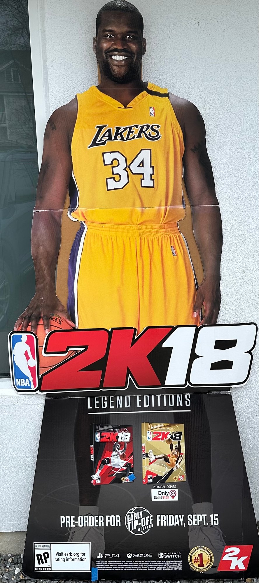Lot 603 Shaquille ONeil 2k18 Promo Cardboard Cutout Life Size