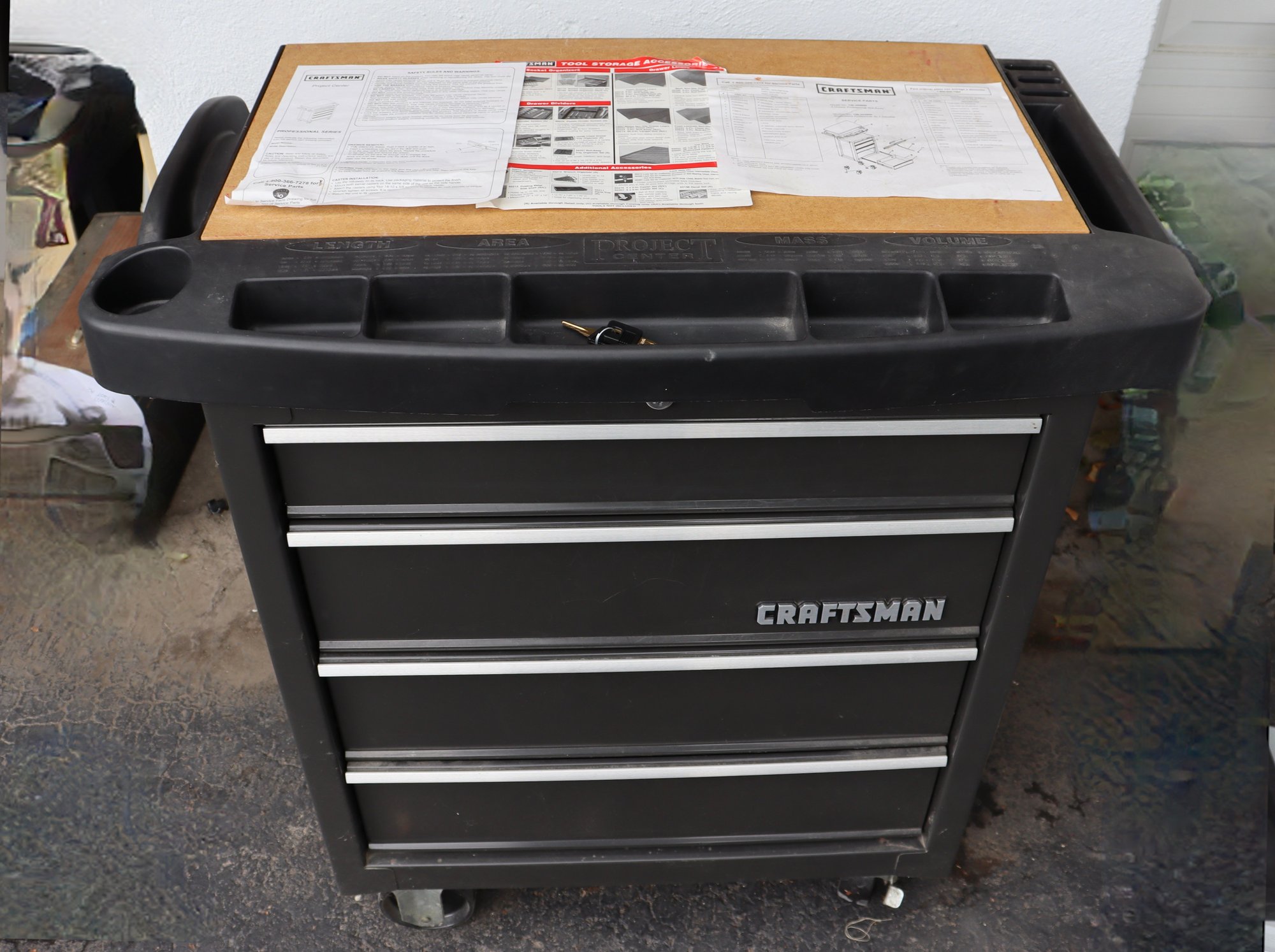 Lot 210 - Sears Craftsman 4 Drawer Project Center Tool Chest - Lockable  With Key - Great Condition! #24610 | Auctionninja.com, image size:2000x1494