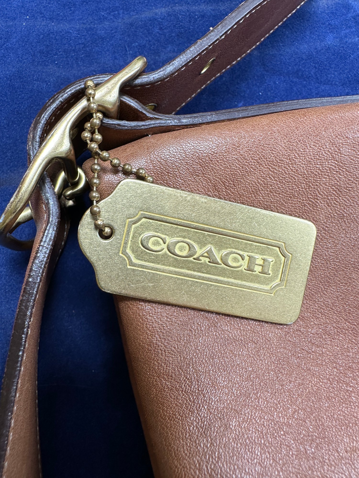 COACH / バッグ/レザー/BRW/無地/E2S-9183 Lot 240 -Large Vintage Coach Hobo Bucket Bag Purse In Camel