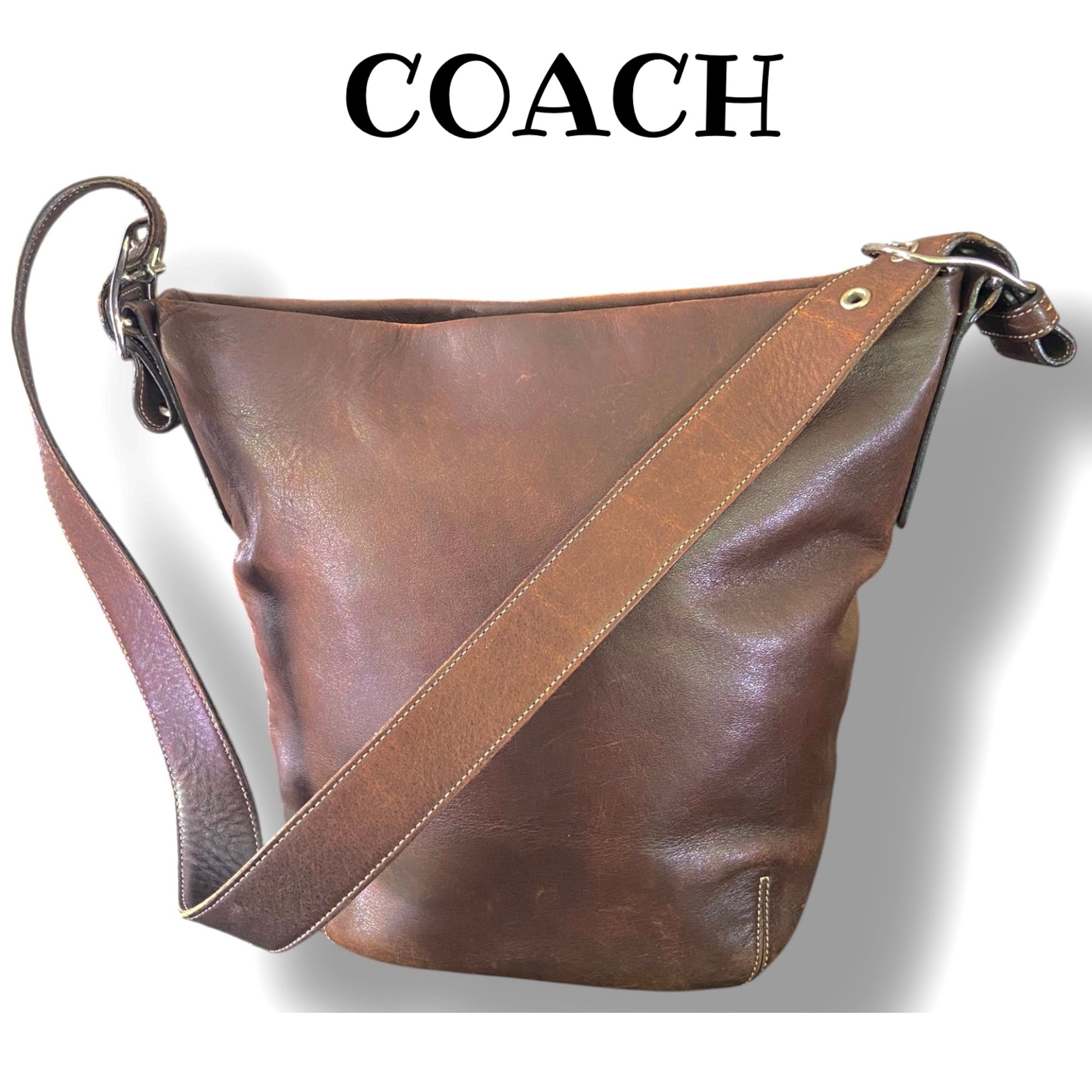 Lot 722NM - Vintage Coach Legacy Soho Bucket Bag Brown Leather 