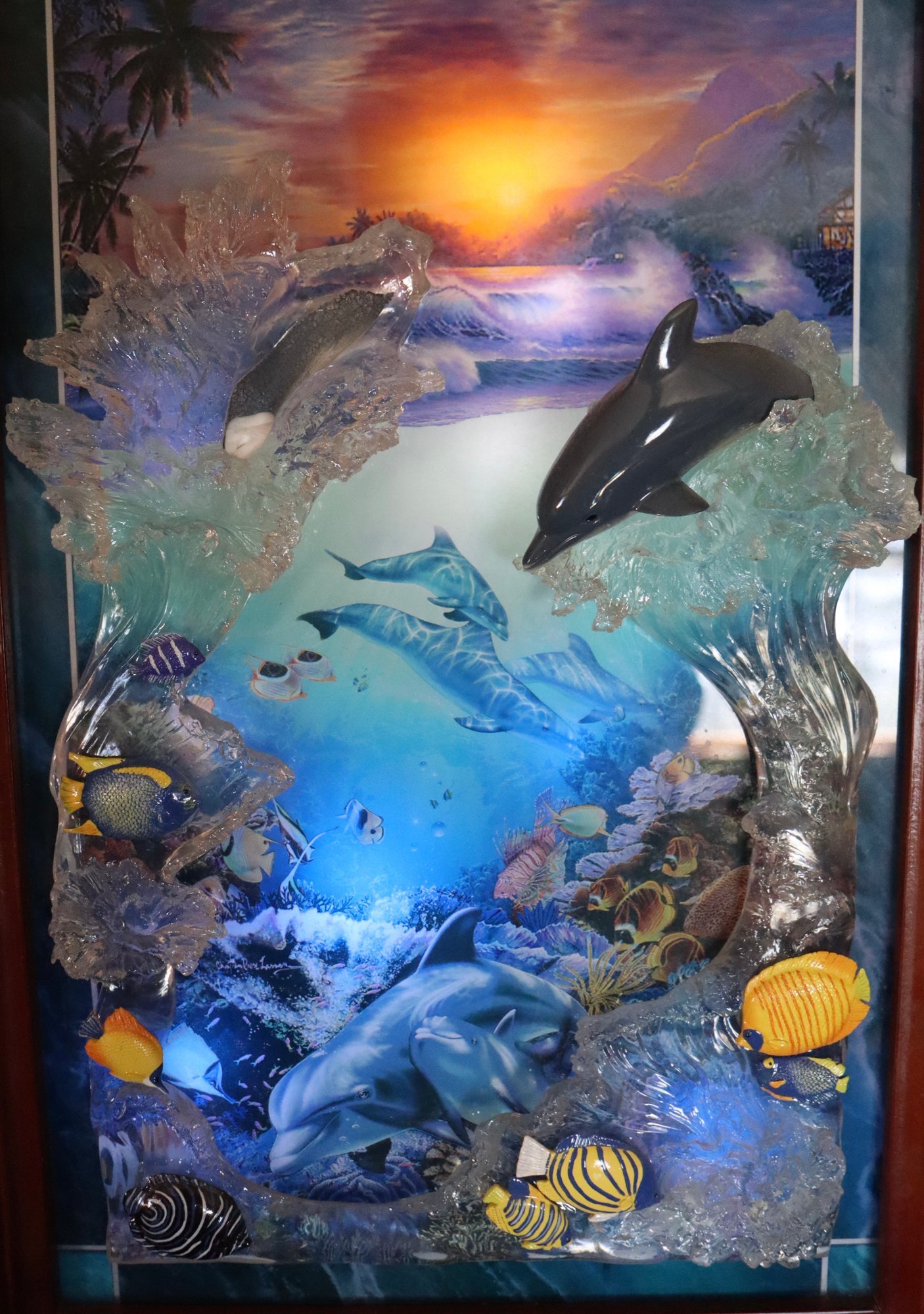 Lot 251 - LIGHTS UP! 2005 WALL ART Bedford Exchange Dolphin Life