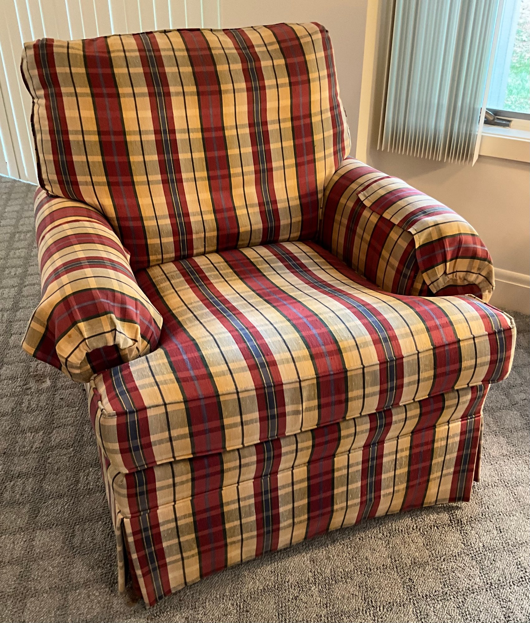 Ottoman Red Tartan Armchair Next Buy Versatile Check Sterling Red