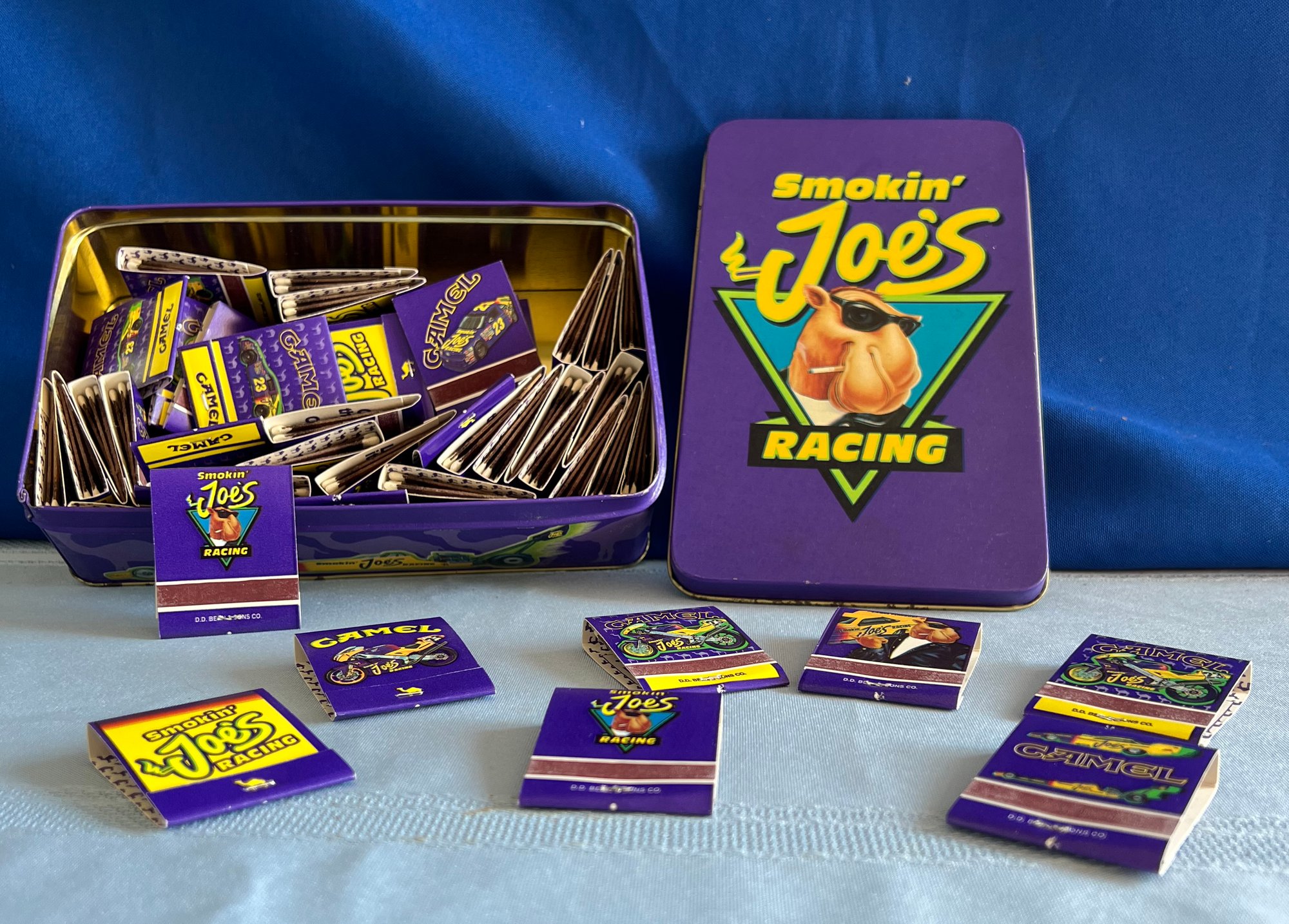 joe cigarettes Lot 409- Camel Cigarettes Smoking Joe Racing Matches Vintage Tobacco Auto  Motorcycle Racing Match Tin Can #18242