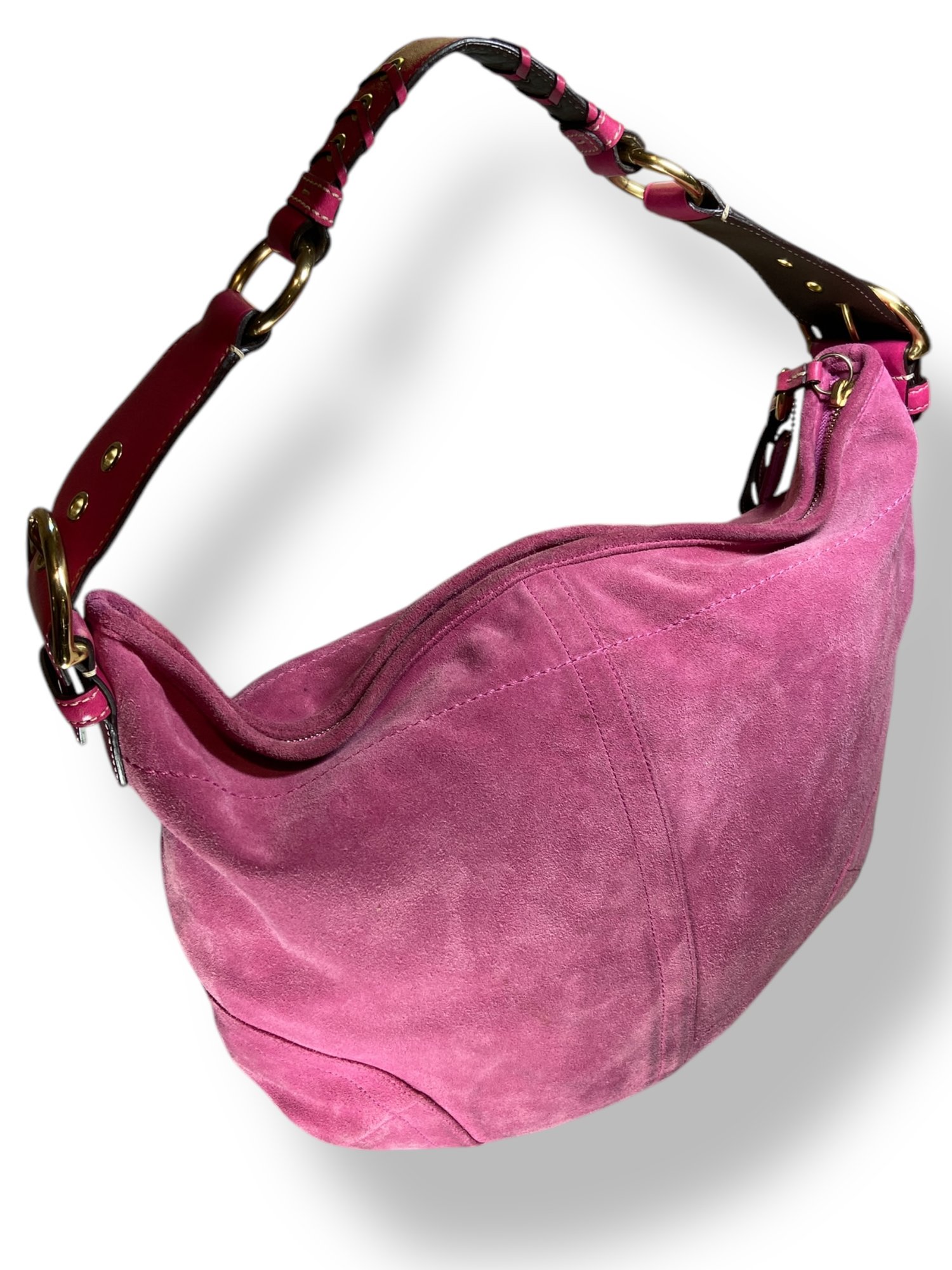 Lot 732 - Coach Y2K Pink Soho Suede Legacy Bag Purse 3658 #22233