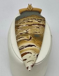 Lot 928LC - BIG! Handcrafted Arrowhead Point Pendant Jasper Desert Like Pattern - Over 3 Inches